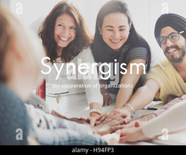 Synergism Team People Graphic Concept Stock Photo