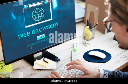 Web Browsers Global Page Site Interface Concept Stock Photo