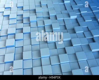 Blue 3d cubes. 3d render background image Stock Photo