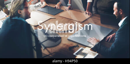 Synergism Team People Graphic Concept Stock Photo