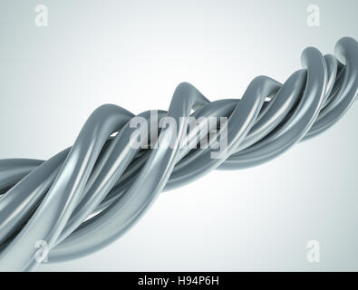 Aluminum abstract string artwork background 3d illustration Stock Photo