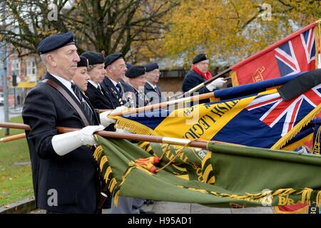 Merchant Navy Service Newport Wales UK Saturday 19th November 2016 The Merchant Navy Association City of Newport Branch Service of Remembrance at the Merchant Seaman's Memorial at Mariners Green Newport. Credit:  Steven Phillips/Alamy Live News Stock Photo