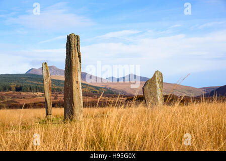 Machrie Moor stone circles, Isle of Arran, North Ayrshire, Scotland Stock Photo
