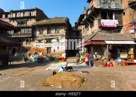 The famous Pottery square in Bhaktapur, Nepal. Stock Photo