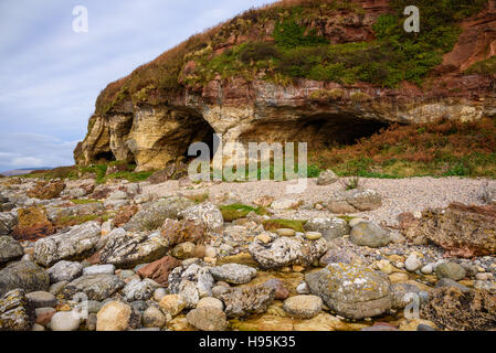 Caves near Blackwaterfoot, Isle of Arran, North Ayrshire, Scotland Stock Photo