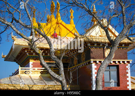 The Thrangu Tashi Yangtse Buddhist monastery in Namo Buddha. Nepal. Stock Photo