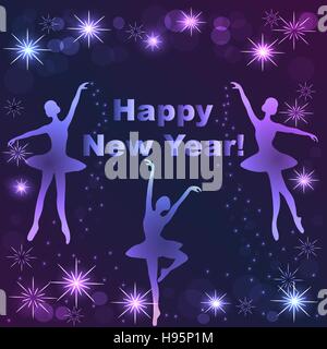 Happy New Year lettering greeting card Stock Vector