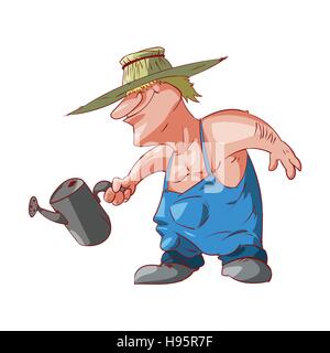 Colorful vector illustration of a cartoon farmer or redneck Stock Vector