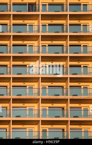 Modern Green Yellow Building Balconies On Stock Photo 696627505