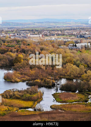 UK, Scotland, Edinburgh, Elevated view of the Duddingston Loch. Stock Photo