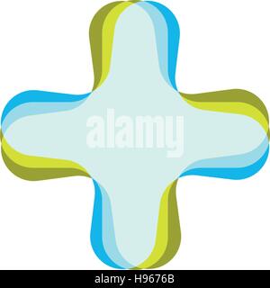 Vector medical cross logo. Hospital logotype. Religious sign. Doctors office emblem. Ambulance label. First aid symbol. Plus button illustration. Stock Vector