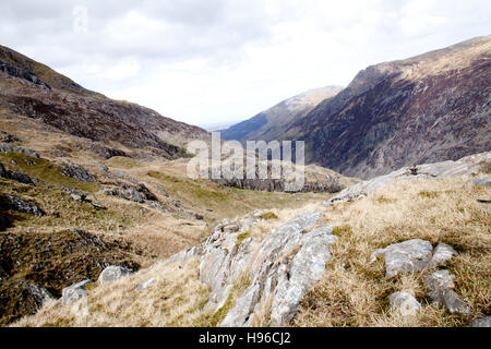 Yr Wyddfa commonly known as Snowdon in English, the highest mountain in Wales. Stock Photo