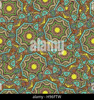 Vector seamless texture with abstract flowers. Stock Vector