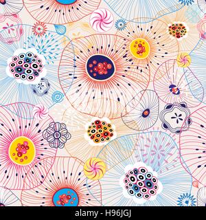 Abstract colorful pattern of the fantastic elements Stock Vector