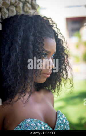 Beautiful Barbadian Model doing a Photoshoot in Bridgetown Barbados Stock Photo