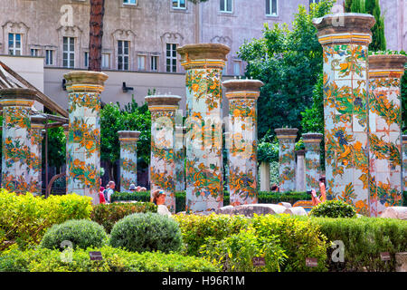 The Cloister of the Clarisses in Santa Chiara church, Naples, Italy Stock Photo