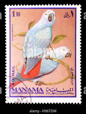 Manama stamp 1976 Stock Photo