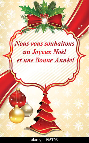 Joyeux Noel et une Bonne Annee! Carte de voeux 2017 pour Nouvel An. Couleurs d'impression utilisées Stock Photo