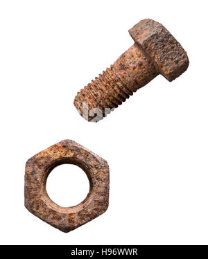 Isolated Nut And Screw Stock Photo