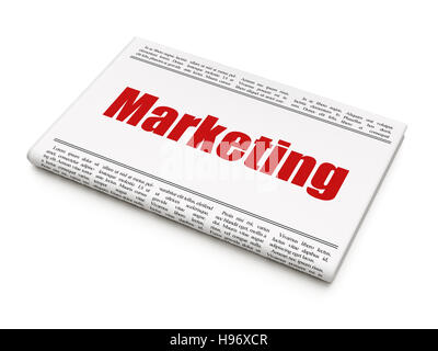 Advertising concept: newspaper headline Marketing Stock Photo