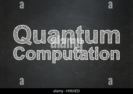 Science concept: Quantum Computation on chalkboard background Stock Photo