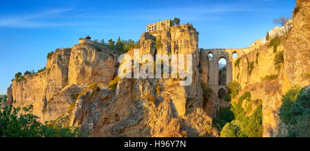 Ronda - El Tajo Gorge Canyon, Puente Nuevo Bridge, Andalusia, Spain Stock Photo