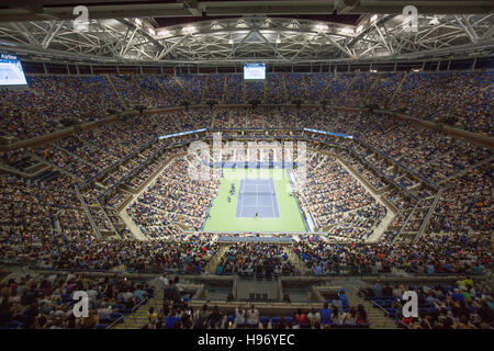 Arthur Ashe Stadium, night session,US Open Championships 2016 Stock Photo