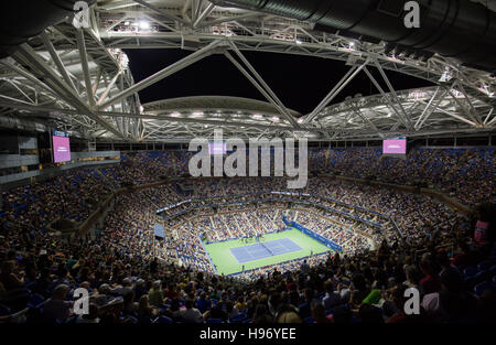 Arthur Ashe Stadium, night session,US Open Championships 2016 Stock Photo