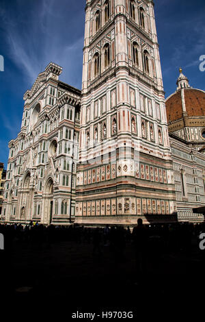 The Campanile with the Duomo in the background in Florence Italy Stock Photo