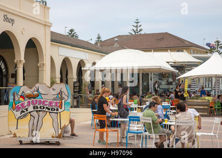 Bondi Beach cafe outside Bondi Pavilion building,Bondi,Sydney,NSW,Australia Stock Photo