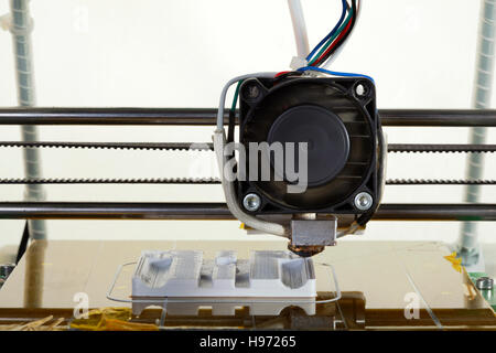 3D Printing Model of Plastic Prototype Replacement Part Cutout Stock Photo