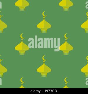 Yellow Dome Icon Seamless Pattern Stock Vector