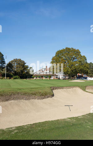Clubhouse and 18th Green, Sunningdale Golf Course, Sunningdale, Berkshire, England, United Kingdom