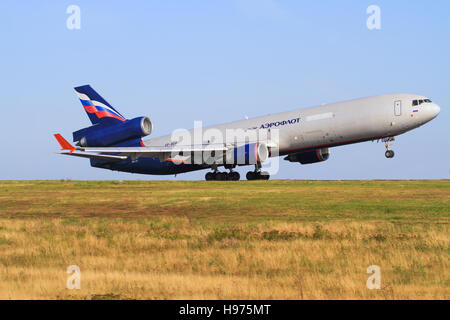Hahn/Germany September12, 2012: MD11 from Aeroflot at Hahn Airport. Stock Photo