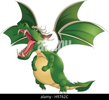 Beautiful dragon on a white background Stock Vector
