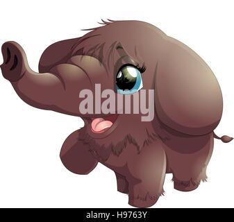 mammoth on white background Stock Vector