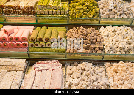 Famous turkish delights on the market Stock Photo