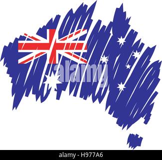 map flag Australia Stock Vector