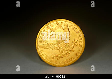 a coin ten dollar gold Stock Photo