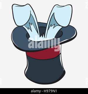 rabbit in a magic hat Stock Vector