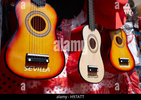 Seville souvenir spanish guitar in Plaza Espana of Sevilla Andalusia Spain Stock Photo