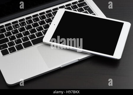 Laptop and tablet computer, isolated Stock Photo