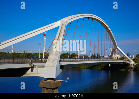 Seville Puente de la Barqueta bridge Sevilla Andalusia spain Stock Photo