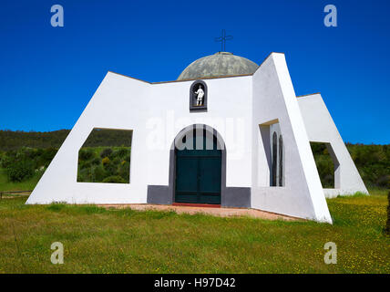 Pradera San Isidro church by Via de la Plata way in Extremadura spain Stock Photo