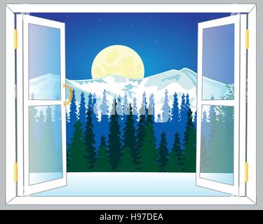 Beautiful view from window Stock Vector