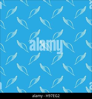 Angel wings seamless sketch pattern Stock Vector