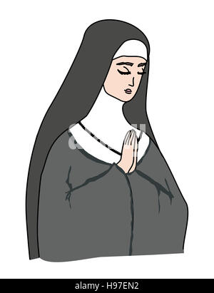 Vector illustration of nun Stock Photo