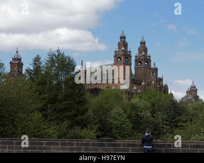 Glasgow Kelvingrove  park  art galleries museum which contains both the university and the museum in the Park area Stock Photo