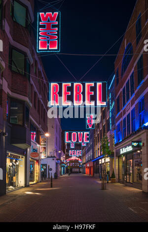 LONDON - NOVEMBER 19, 2016: Christmas lights on Carnaby Street in London Stock Photo