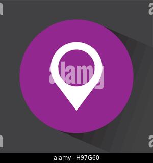 location pin icon inside purple circle over backgorund. vector illustration Stock Vector